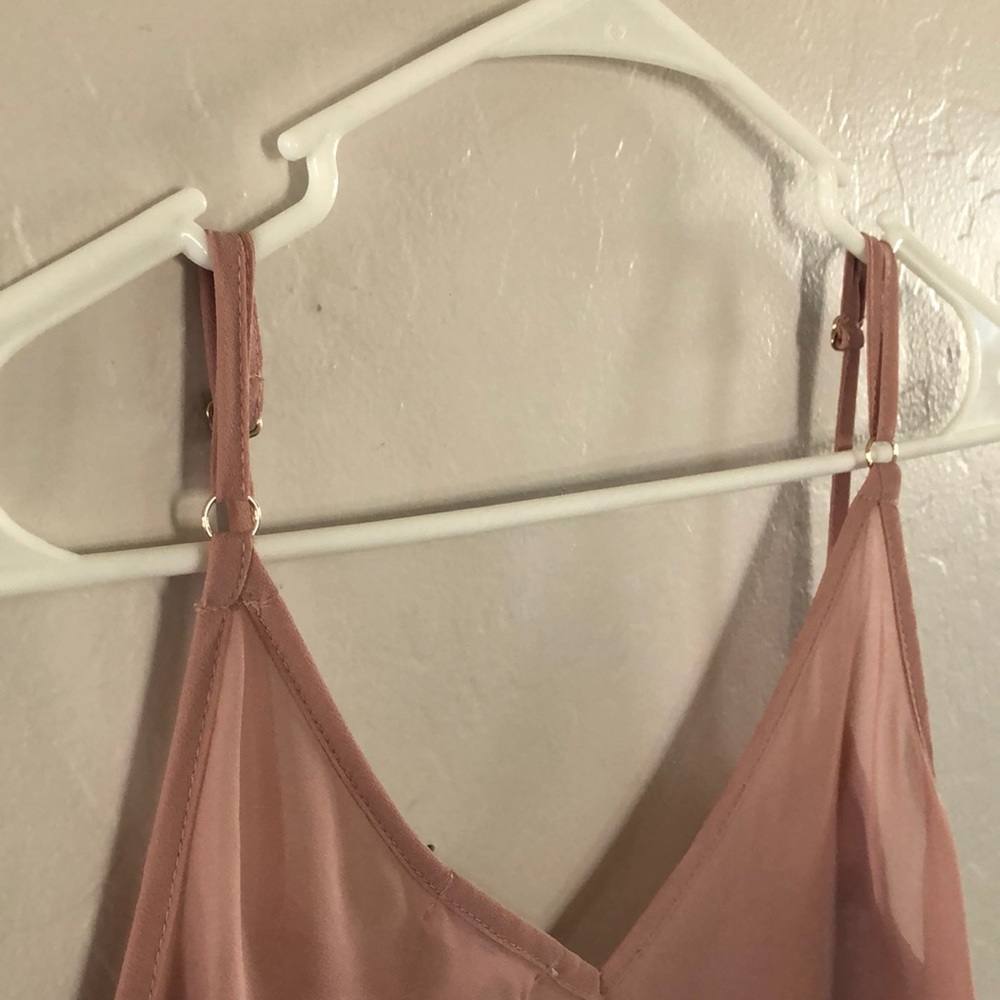 Blush Colored Sequence Glitter Chiffon Top - Picture 6 of 8